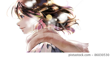簡介女學生插畫冬季彩色人單背景無背光版 簡介女學生插畫冬季彩色人單背景無背光版 86830530