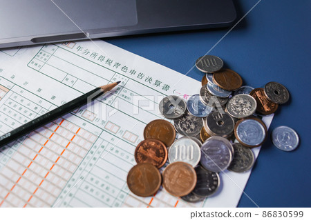 Image image of final tax return, which is the work of the year-end and New Year holidays (blue declaration) Image image of final tax return, which is the work of the year-end and New Year holidays (blue declaration) 86830599