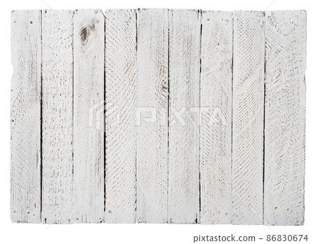 White vintage wooden board background isolated on white White vintage wooden board background isolated on white 86830674