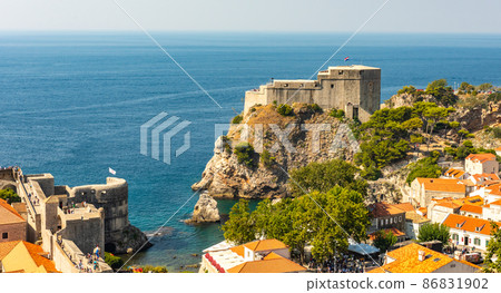 Panorama Dubrovnik Old Town roofs. Europe, Croatia Panorama Dubrovnik Old Town roofs. Europe, Croatia 86831902