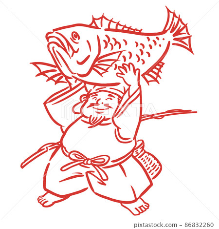 Ebisu's hand-drawn illustration material 86832260