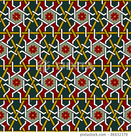 Red Flower on Green Yellow Geometric ethnic oriental pattern traditional Design for background,carpet,wallpaper,clothing,wrapping,Batik,fabric, vector illustration embroidery style Red Flower on Green Yellow Geometric ethnic oriental pattern traditional Design for background,carpet,wallpaper,clothing,wrapping,Batik,fabric, vector illustration embroidery style 86832376