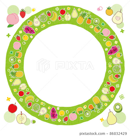 水果框架圓 1 背景綠色 86832429