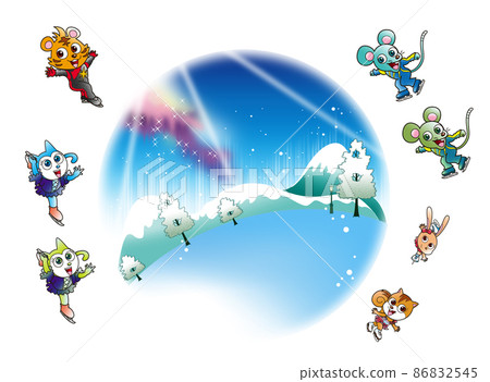 人物、花樣滑冰、背景、素材 人物、花樣滑冰、背景、素材 86832545
