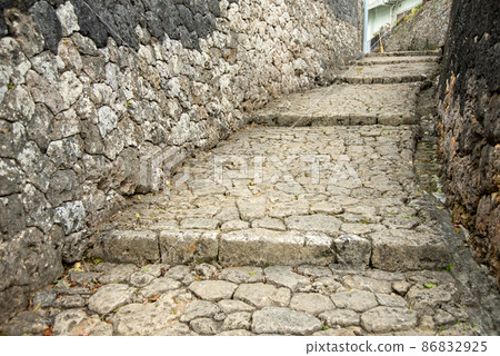 Beautiful cobblestone road in Kinjo Town, Naha City Beautiful cobblestone road in Kinjo Town, Naha City 86832925