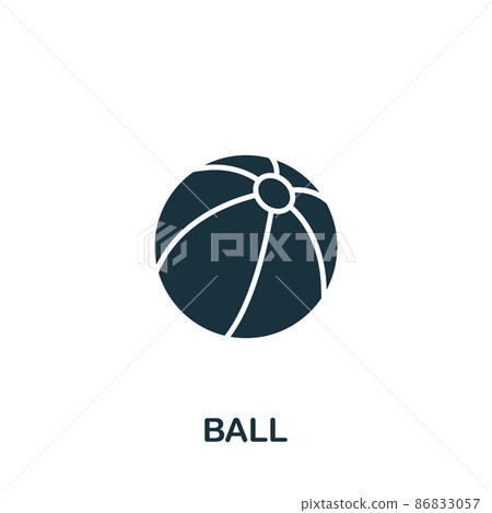 Ball icon. Monochrome simple Ball icon for templates, web design and infographics Ball icon. Monochrome simple Ball icon for templates, web design and infographics 86833057