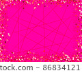 深粉色背景、心和線條 86834121