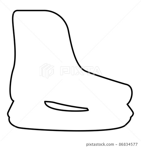 Ice skate sport hockey boot figure skates winter rink equipment footwear contour outline line icon black color vector illustration image thin flat style Ice skate sport hockey boot figure skates winter rink equipment footwear contour outline line icon black color vector illustration image thin flat style 86834577