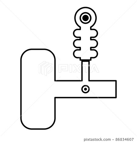 Automotive suspension shock absorber air spring car auto part contour outline line icon black color vector illustration image thin flat style 86834607