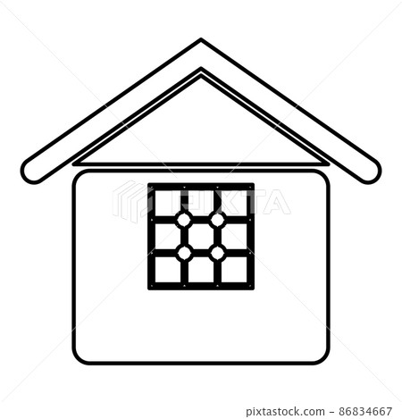 Home contour outline line icon black color vector illustration image thin flat style 86834667