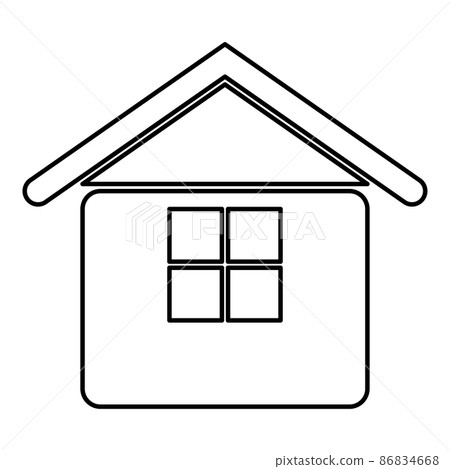 Home contour outline line icon black color vector illustration image thin flat style 86834668