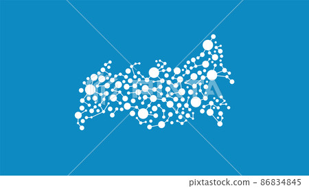 Russia Map banner with copy space. Network connectivity concept for business 86834845