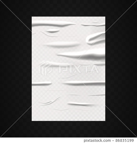 Paper wet effect, white glued paper or foil poster Paper wet effect, white glued paper or foil poster 86835199