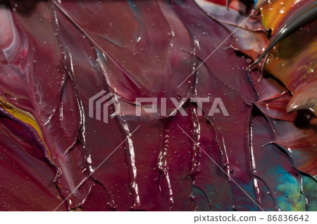 Mixed oil paints close-up. Colorful abstract background Mixed oil paints close-up. Colorful abstract background 86836642