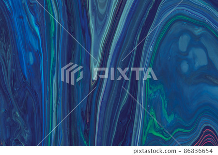 Marble pattern from colored liquid acrylic paints. Colorful abstract background Marble pattern from colored liquid acrylic paints. Colorful abstract background 86836654