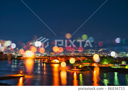 Night view of fishing port and factory Night view of fishing port and factory 86836715