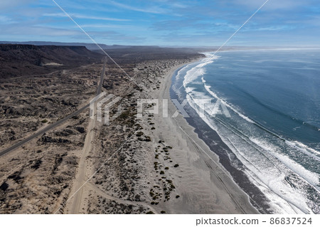 Scorpion Bay San Juanico Baja California Sur Mexico aerial panorama landscape 86837524