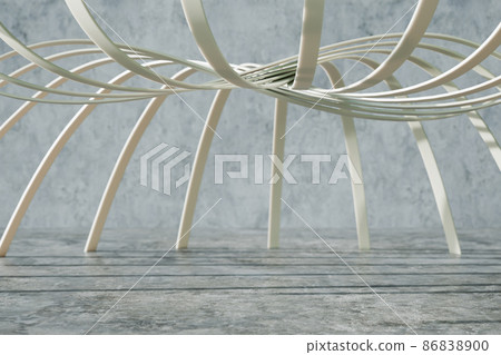 Empty abstract room 3D rendering Empty abstract room 3D rendering 86838900