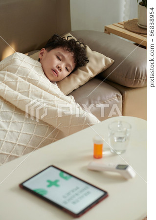 Sick Boy with Fever Sick Boy with Fever 86838954