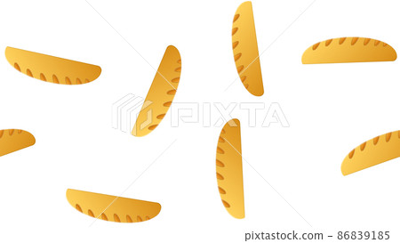 loaf on a white background, pattern. vector illustration. drawing for a bakery, cafe, restaurant. illustration with food, vegan food. wallpaper for decoration 86839185