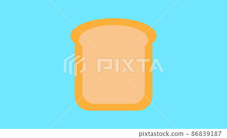 a piece of bread with a crust on a blue background. vector illustration. sandwich bread, base for a filled sandwich. drawing with food, a piece of white bread a piece of bread with a crust on a blue background. vector illustration. sandwich bread, base for a filled sandwich. drawing with food, a piece of white bread 86839187
