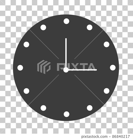 Analog clock silhouette icon Analog clock silhouette icon 86840217