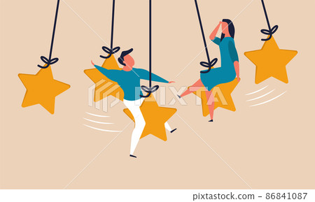 Give five star and superb feedback experience. Customer impress and satisfaction ranking vector illustration concept. User quality vote and review performance business. Online score people and support Give five star and superb feedback experience. Customer impress and satisfaction ranking vector illustration concept. User quality vote and review performance business. Online score people and support 86841087