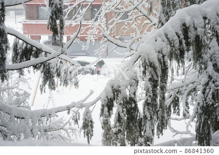 winter view in a small finnish town after a snowfall winter view in a small finnish town after a snowfall 86841360