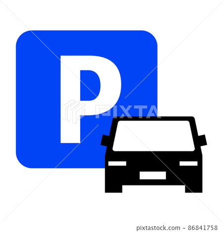 停車標誌和汽車圖標集 86841758