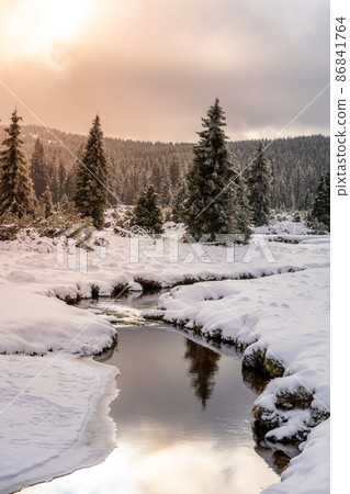 Winter landscape of Jizera Mountains 86841764