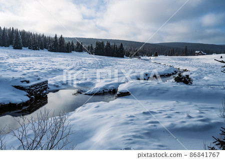 Wintertime landscape of Jizera Mountains 86841767
