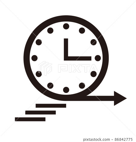 Clock icon with time advanced. Clock icon with time advanced. 86842775