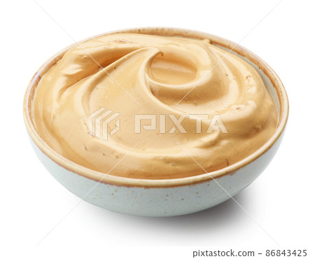 bowl of whipped caramel coffee cream bowl of whipped caramel coffee cream 86843425
