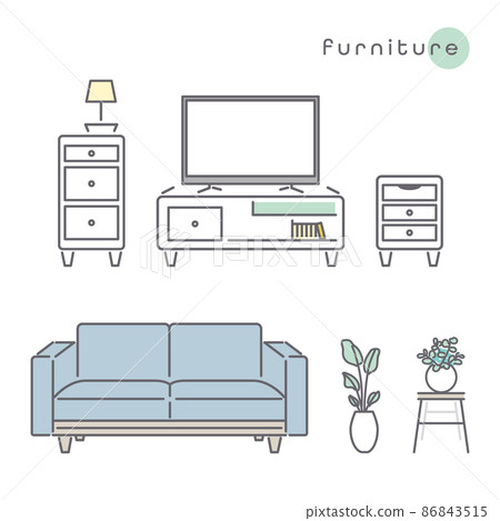 Illustration material of living furniture Illustration material of living furniture 86843515