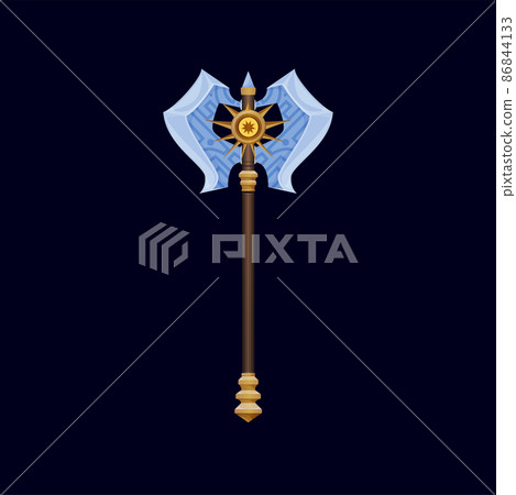 Magic cartoon axes hatchets spears and lances Vector Image