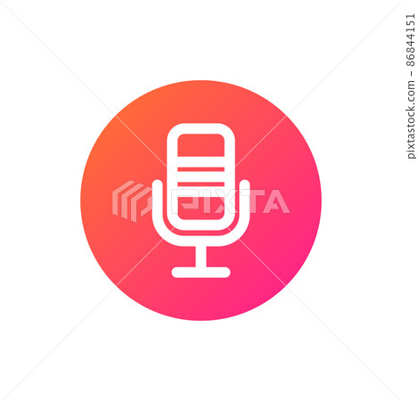Voice assistant and control, user interface smart speaker isolated pink button. Vector home intelligent voice activated assistant. Hi tech ai artificial intelligence speech recognition technology 86844151