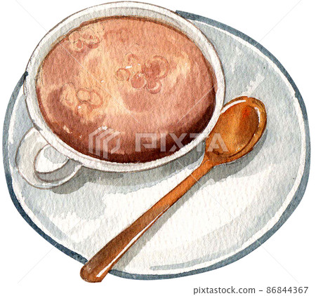 Specialty breakfast food watercolor icon set 86844367