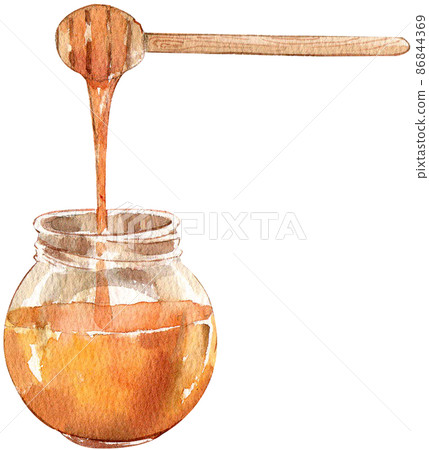 Specialty breakfast food watercolor icon set 86844369