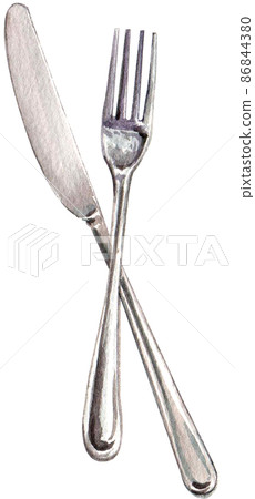 Specialty breakfast food watercolor icon set 86844380