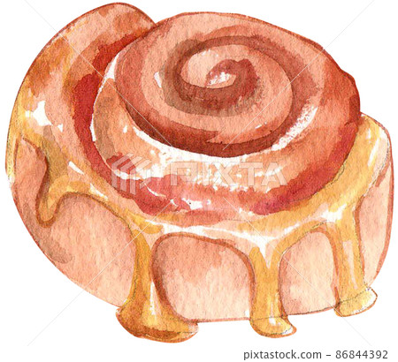 Specialty breakfast food watercolor icon set 86844392