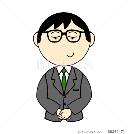 一個穿著西裝的男人雙手交叉在前面 一個穿著西裝的男人雙手交叉在前面 86844471