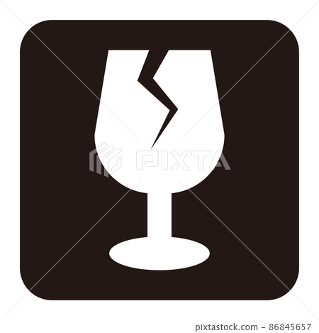 Simple white rounded square icon to be careful of cracks 86845657
