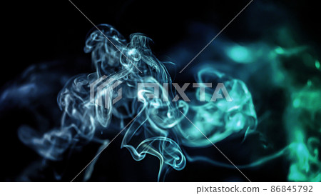 Black background material Colorful smoke texture floating in the air 86845792
