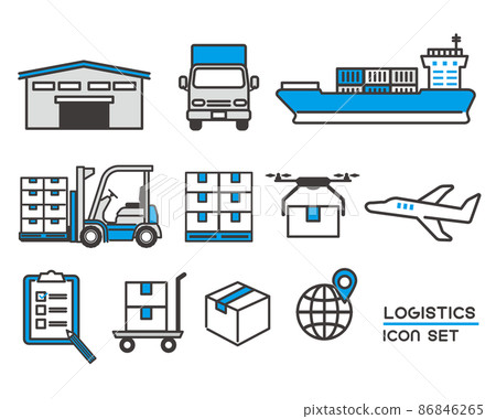 Vector illustration material / inventory / distribution / manufacturing of various logistics (logistics) Vector illustration material / inventory / distribution / manufacturing of various logistics (logistics) 86846265