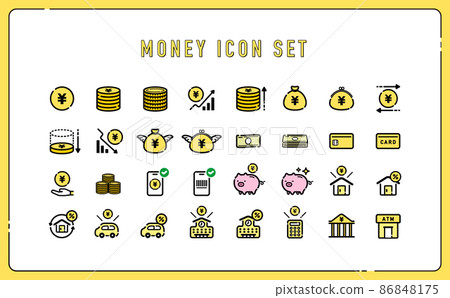 Money / Finance / Economy Icon Material Illustration Set 86848175