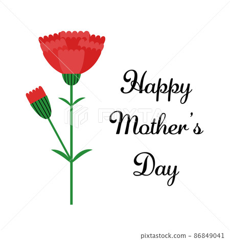 Illustration of Mother's Day Simple red carnation illustration Illustration of Mother's Day Simple red carnation illustration 86849041