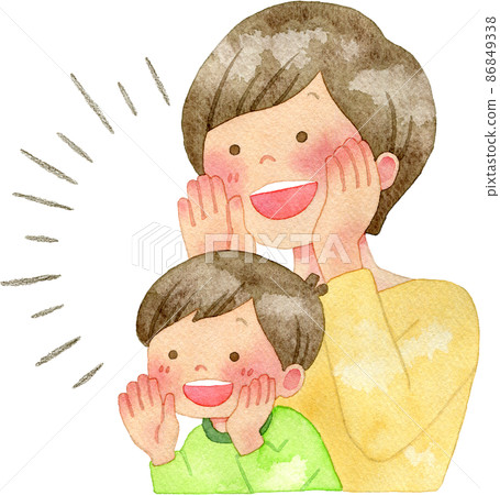 Illustration of parents and children to support 86849338