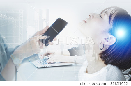 一張像多重曝光一樣拼貼設備和商業場景的照片 一張像多重曝光一樣拼貼設備和商業場景的照片 86851002