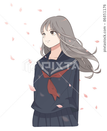 展望未來的女學生(水手服)櫻花新生活 展望未來的女學生(水手服)櫻花新生活 86851176