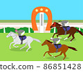 Illustration of horse racing 86851428